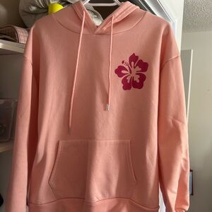 SHEIN Peach Hoodie with Floral Design